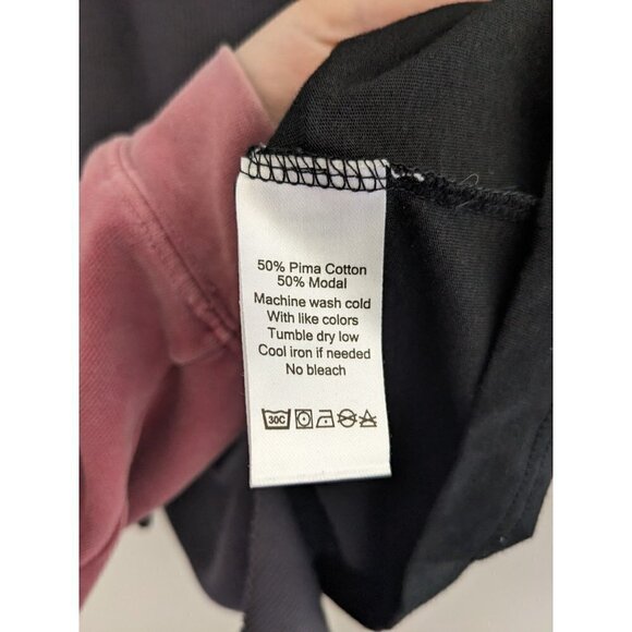 Lilla P Drape Asymmetric Hemline Lagenlook Long Sleeve Top - Picture 9 of 9